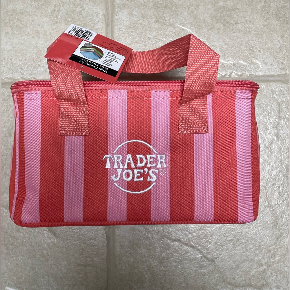 Trader Joe's  Insulated  Tote Bag Blue and Green Stripes
NWT - Limited Edition